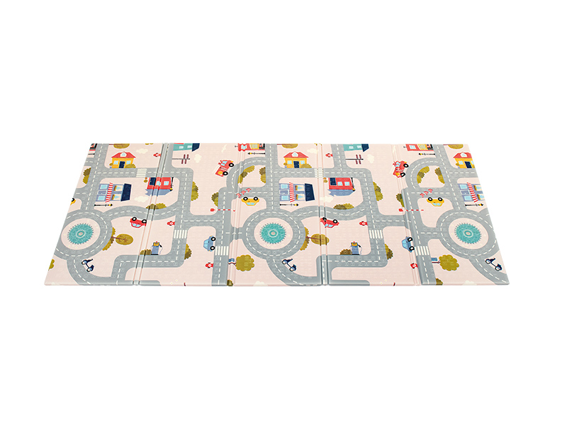 Large folding double-sided mat - City