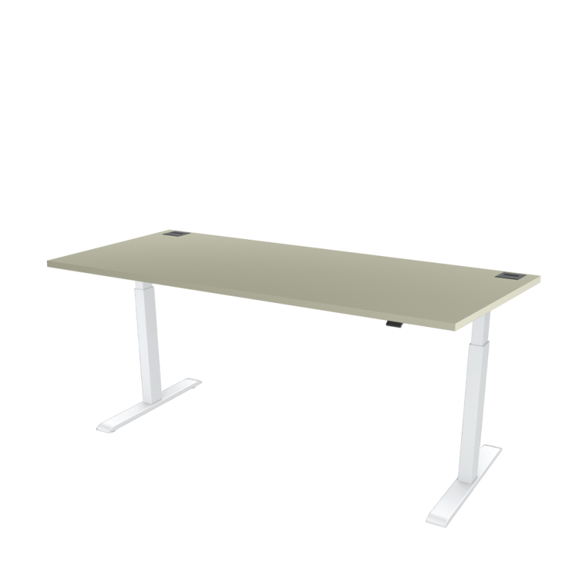 Height adjustable desk OFYS - grey (80 x 160 cm) - Frame color: White