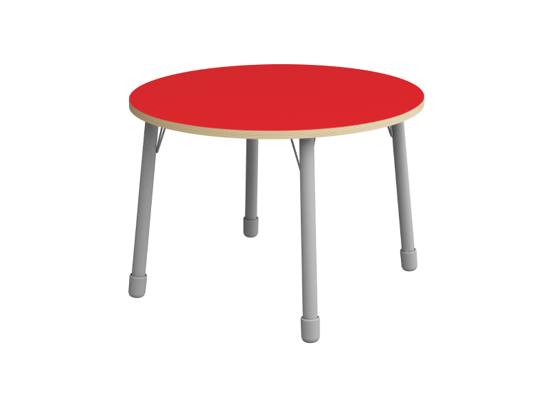 Výškově stavitelný stůl kruh - Červená - Rozměr: ø 100 cm, Velikost výškově stavitelná: 1-3