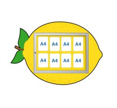 Jednokřídlá vitrína CITRON (8x A4)