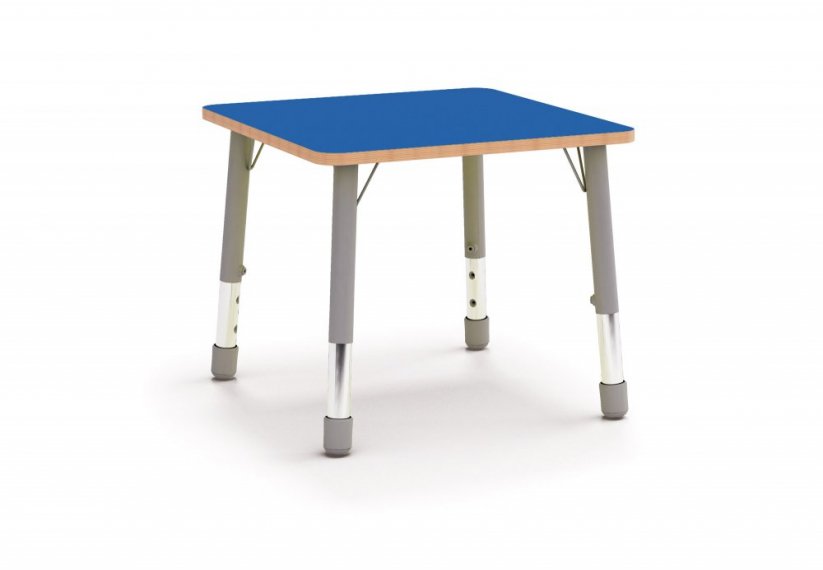 Výškově stavitelný stůl barevný - čtverec - Barva: Modrá, Velikost výškově stavitelná: 1-3