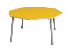 Výškově stavitelný stůl osmiúhelník - Žlutá