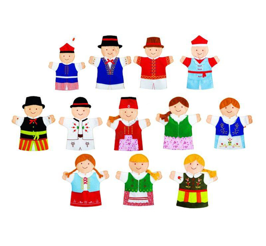 Set of hand puppets REGIONAL COSTUMES (12 pcs)