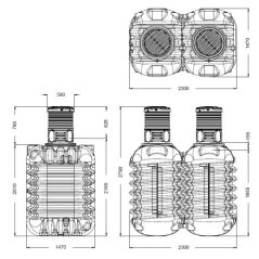 Podzemná nádrž na dažďovú vodu MODULARIS 5000 l.