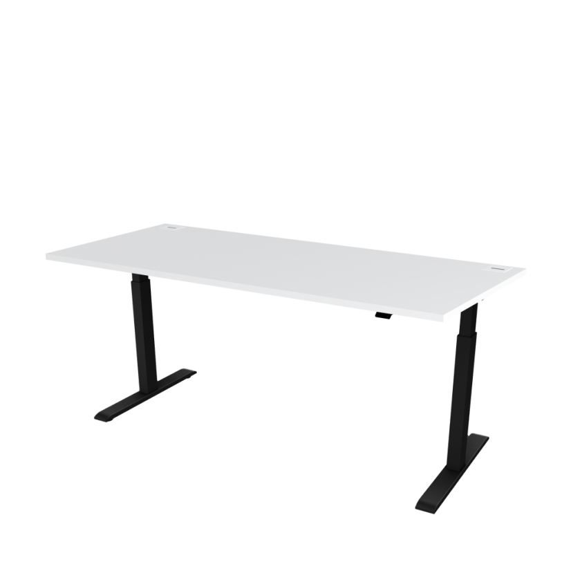 Height adjustable desk OFYS - white (70 x 120 cm) - Frame color: Black