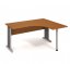 Kancelářský stůl rohový 160×120×60 cm S (více barev) - Barva podnože: Stříbrná, Dekor: Buk, Provedení: Pravé