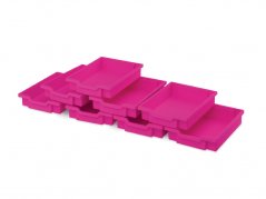 Plastové boxy malé - růžová - 8 ks