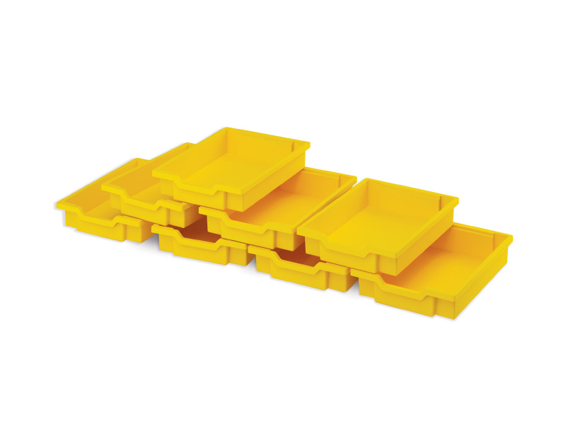 Small plastic boxes - yellow - 8 pcs