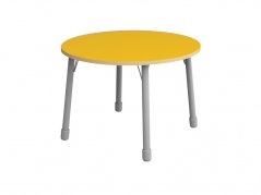 Výškovo nastaviteľný stôl kruh - Žltá