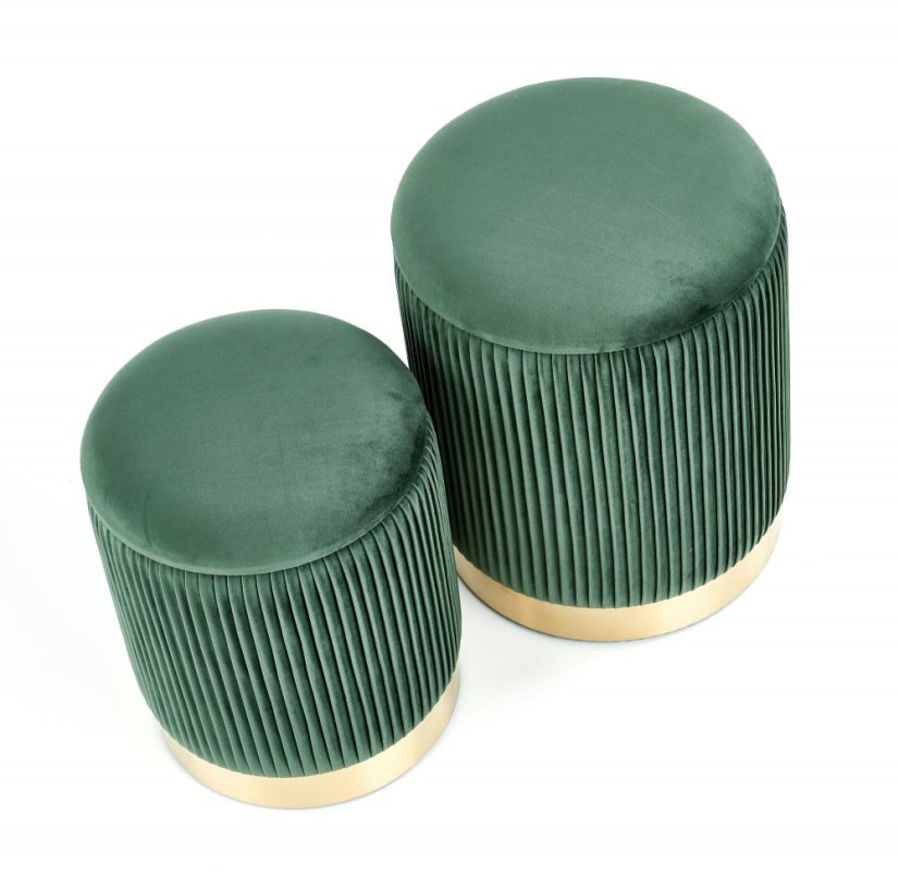 Set of stools MONTY (Dark green / Gold)