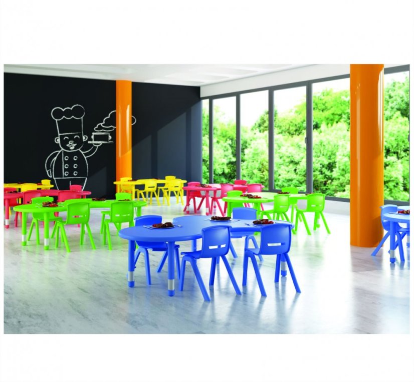 Detský stôl výškovo nastaviteľný TRIO - Farba: Zelená