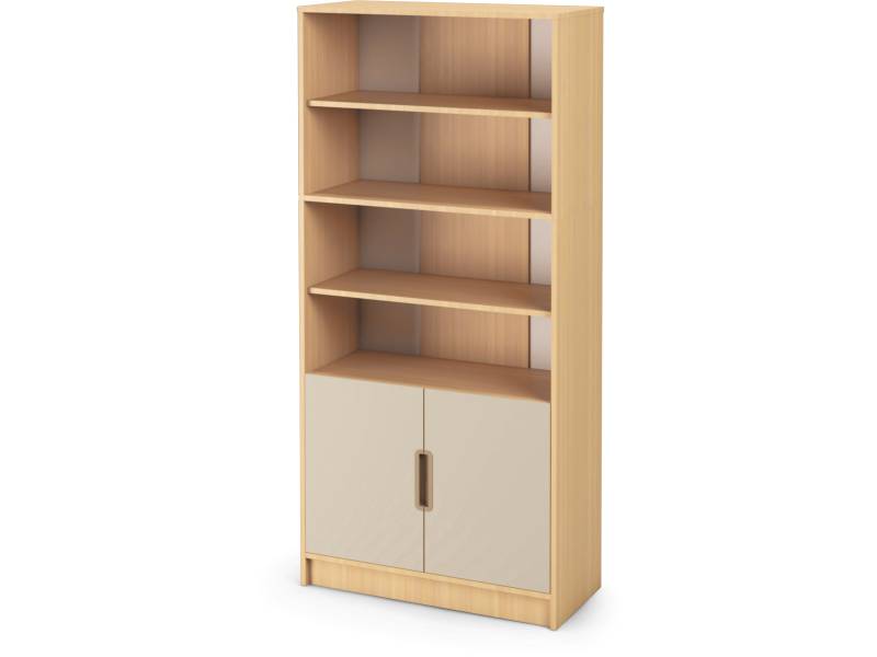 Vysoká skříň s dvířky - Typ D OPTIMA - Béžová