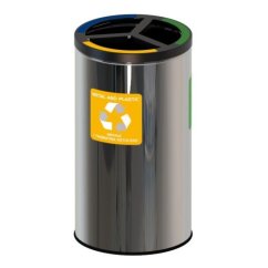 Interiérový nerezový kôš 3x25 L – Stream triple
