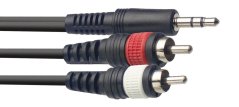 Stagg SYC1/MPS2CM E, kabel mini stereo JACK/2x RCA, 1m
