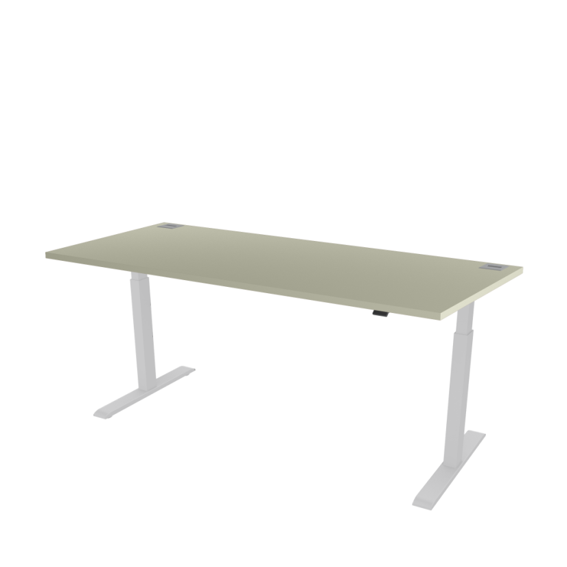 Height adjustable desk OFYS - grey (80 x 160 cm) - Frame color: White