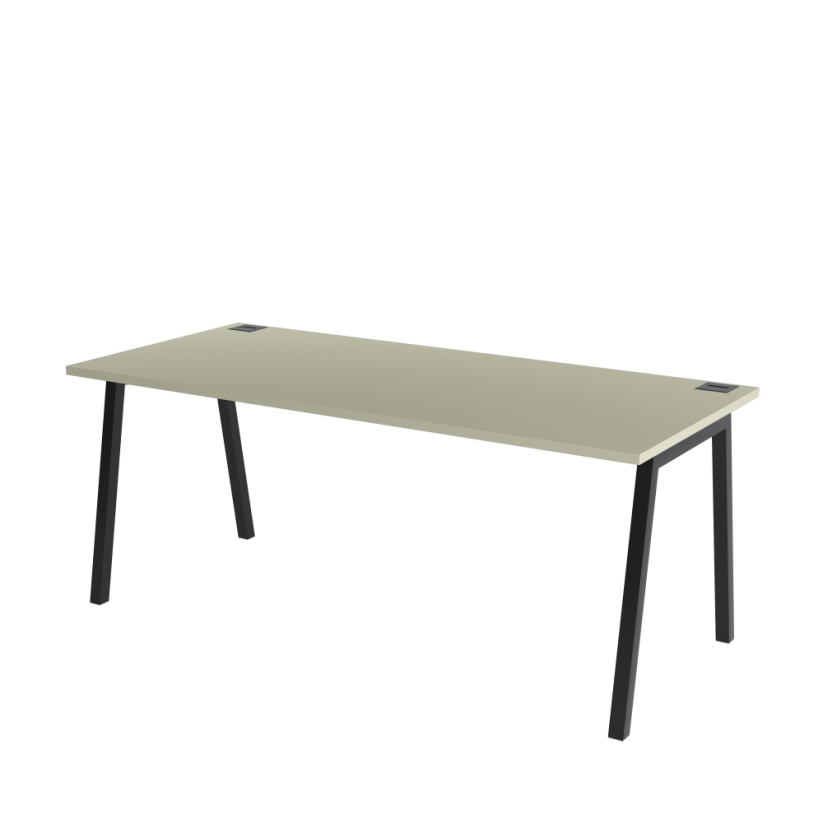 Kancelářský stůl s šedou deskou OFYS A (rozměr 70 x 160 cm) - Barva podnože: Bílá