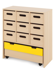 Cabinet L + large cardboard containers and chest - CLASSICAL - Barva: V barvě dekoru