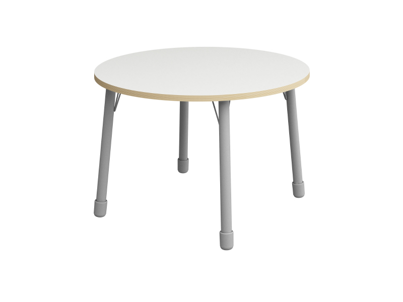 Height-adjustable table circle - White - Dimension: ø 100 cm, Height adjustable: 1-3