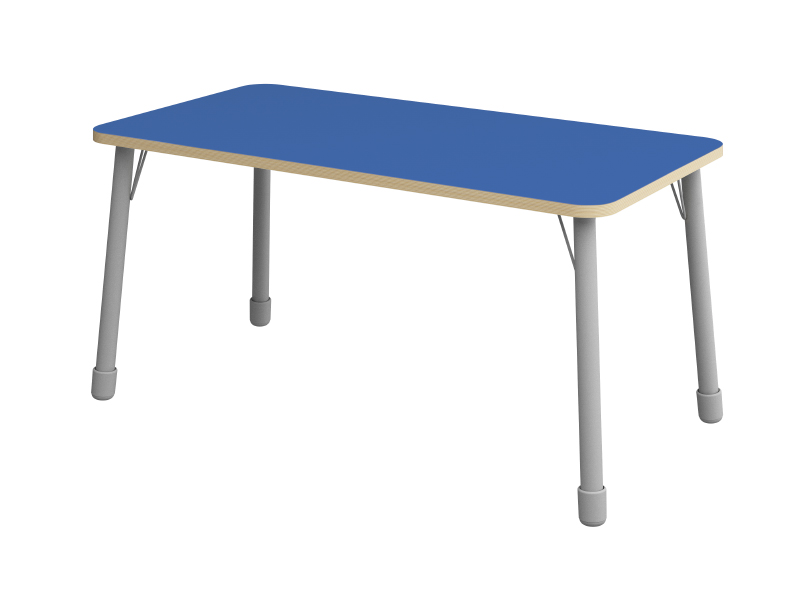 Height-adjustable table rectangle - Blue - Dimension: 138x69 cm, Height adjustable: 1-3