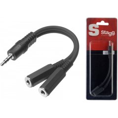 Stagg YC-0,1/1J2JFH, redukcia 1x Jack 3,5 mm samec – 2x Jack 3,5 mm samica