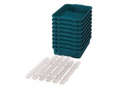 Malé plastové boxy s pojazdmi- OPTIMA- Modrozelené (9 ks.)
