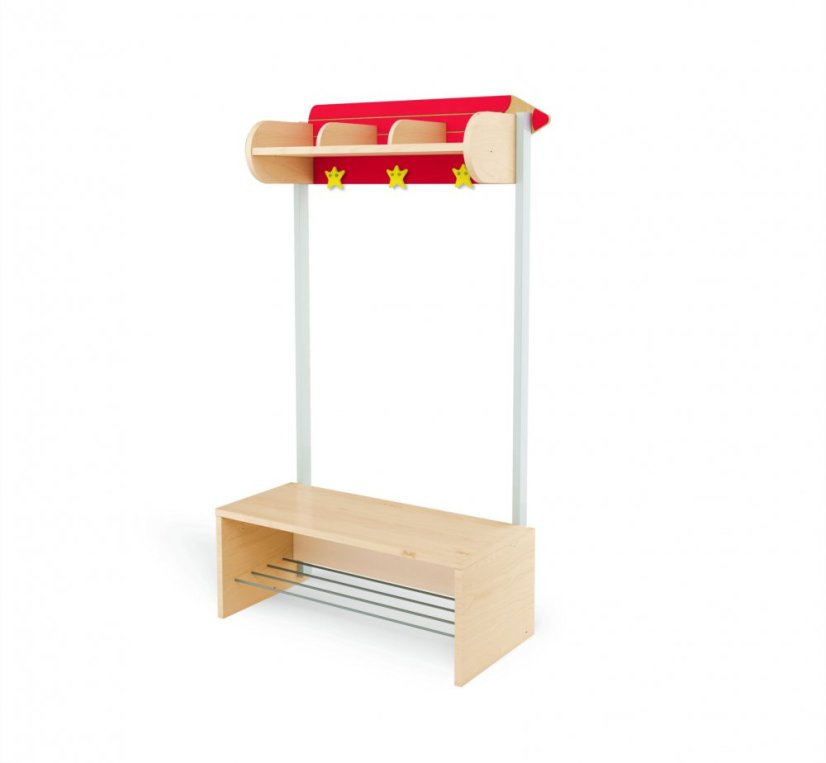 Dressing bench red CRAYON (3 seats)