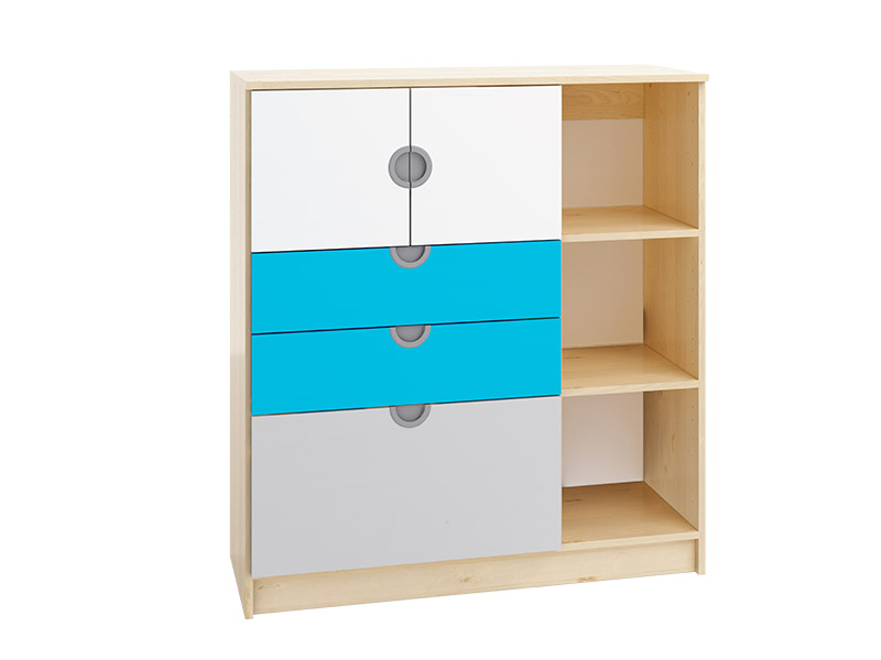 Shelving cabinet with drawers and doors CUBO (module 23)