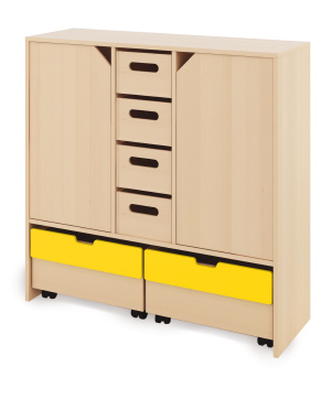 Skriňa X + veľké drevené kontajnery, dvierka a truhlice - CLASSICAL - Farba: V barvě dekoru