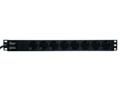 Predlžovací kábel R-19-8 1U, čierny