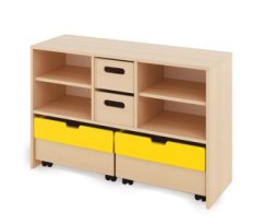 Cabinet M + large wooden containers and chests - CLASSICAL