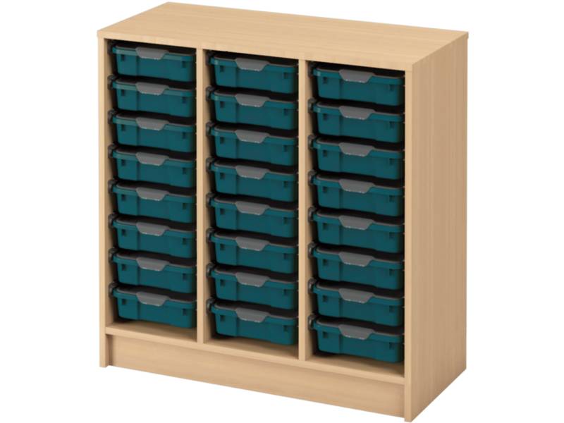 Skříňka s kontejnery - OPTIMA - L - 24 malých kontejnerů (více barev) - Barva: Béžová