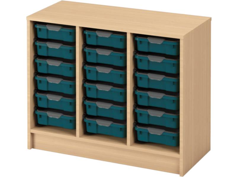 Skříňka s kontejnery - OPTIMA - M - 18 malých kontejnerů (více barev) - Barva: Transparentní