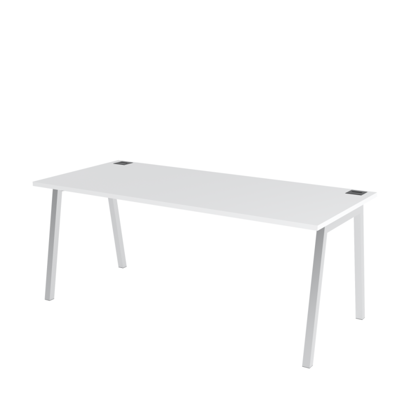 Office table with white top OFYS A (dimensions 80 x 120 cm) - Frame color: Black