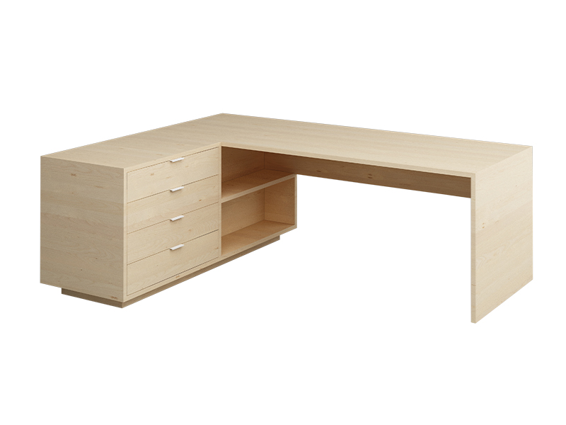 Executive desk with drawers, birch (EXCLUSIVE)