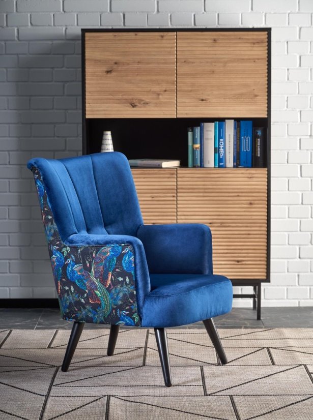 Armchair PAGONI (Dark blue / Black)