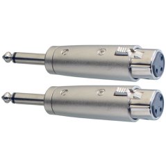 Stagg AC-XFPMH, redukcia Jack 6,3 mm zástrčka mono - XLR zásuvka, 2ks