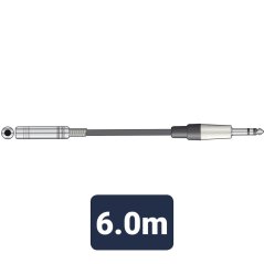 Citronic S6J-EXT600, kábel stereo Jack samec/stereo Jack samica, 6m