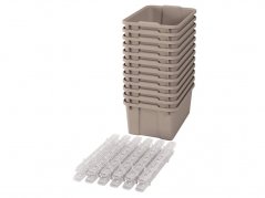 Velké plastové boxy s pojezdy- OPTIMA- Béžové (12 ks.)
