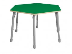 Výškově stavitelný stůl šestiúhelník - Zelená