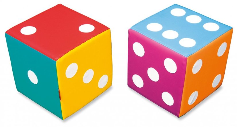 Foam math cube with dots