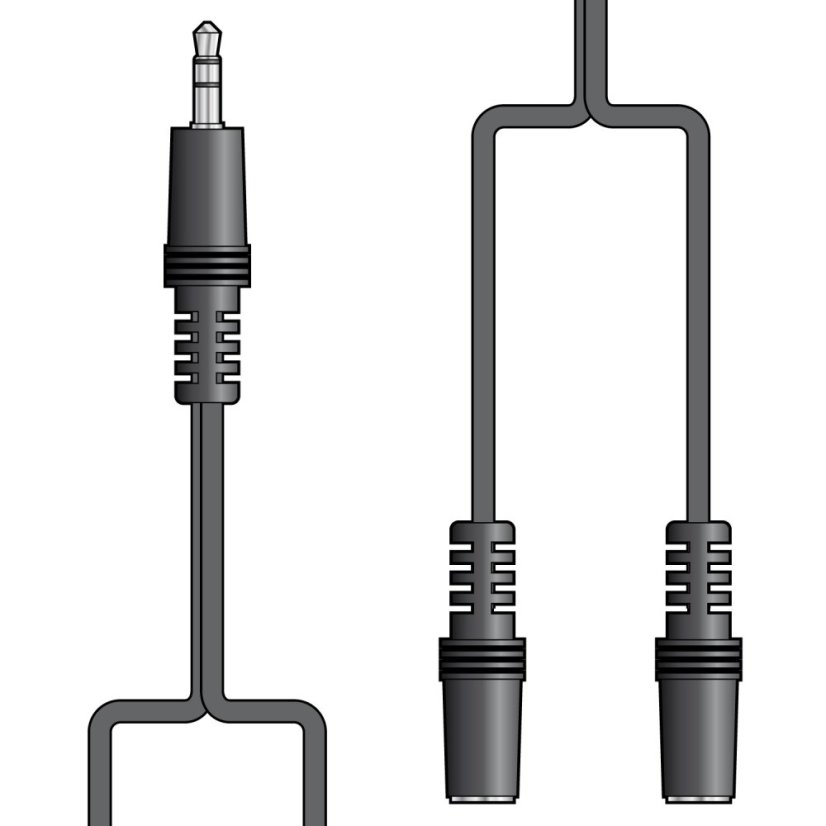 AV:link kábel 1x Jack 3.5mm stereo samec - 2x Jack 3.5mm stereo samica, 1.2m