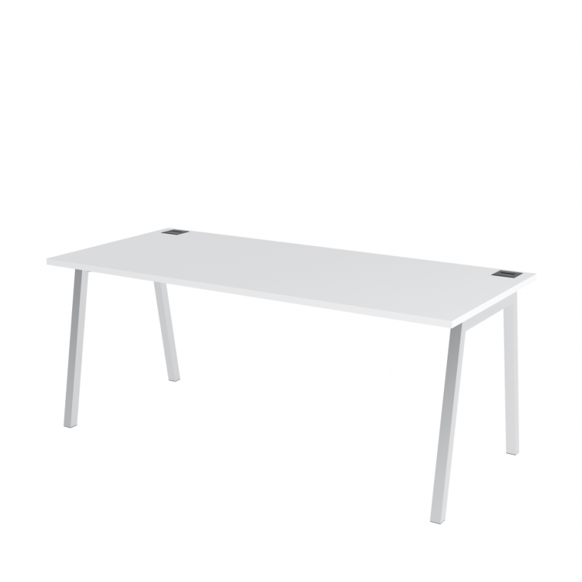 Kancelářský stůl s bílou deskou OFYS A (rozměr 80 x 120 cm) - Barva podnože: Černá