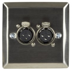 AV:Link oceľová zásuvka 2x XLR