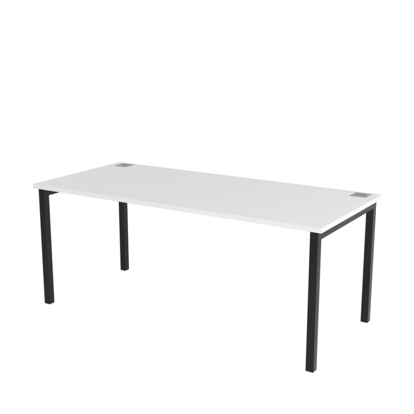 Office table with white top OFYS U (dimensions 70 x 120 cm) - Frame color: Black