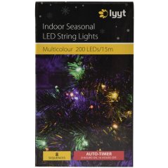 Lyyt 200TS-MC, světelný řetěz, 200x LED multicolor, IP44