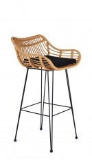 Barová židle- H105- Přírodní / Černá