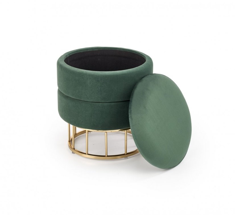 Stool MINTY (Dark green / gold)