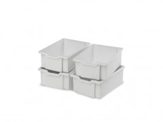Plastove boxy veľké - biela - 4 ks