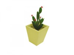 Květináč ze skleněných vláken, žlutý, čtvercový, 45 cm