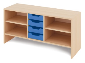 Malá skříň s malými dřevěnými kontejnery KLASIKO - Barva: Modrá